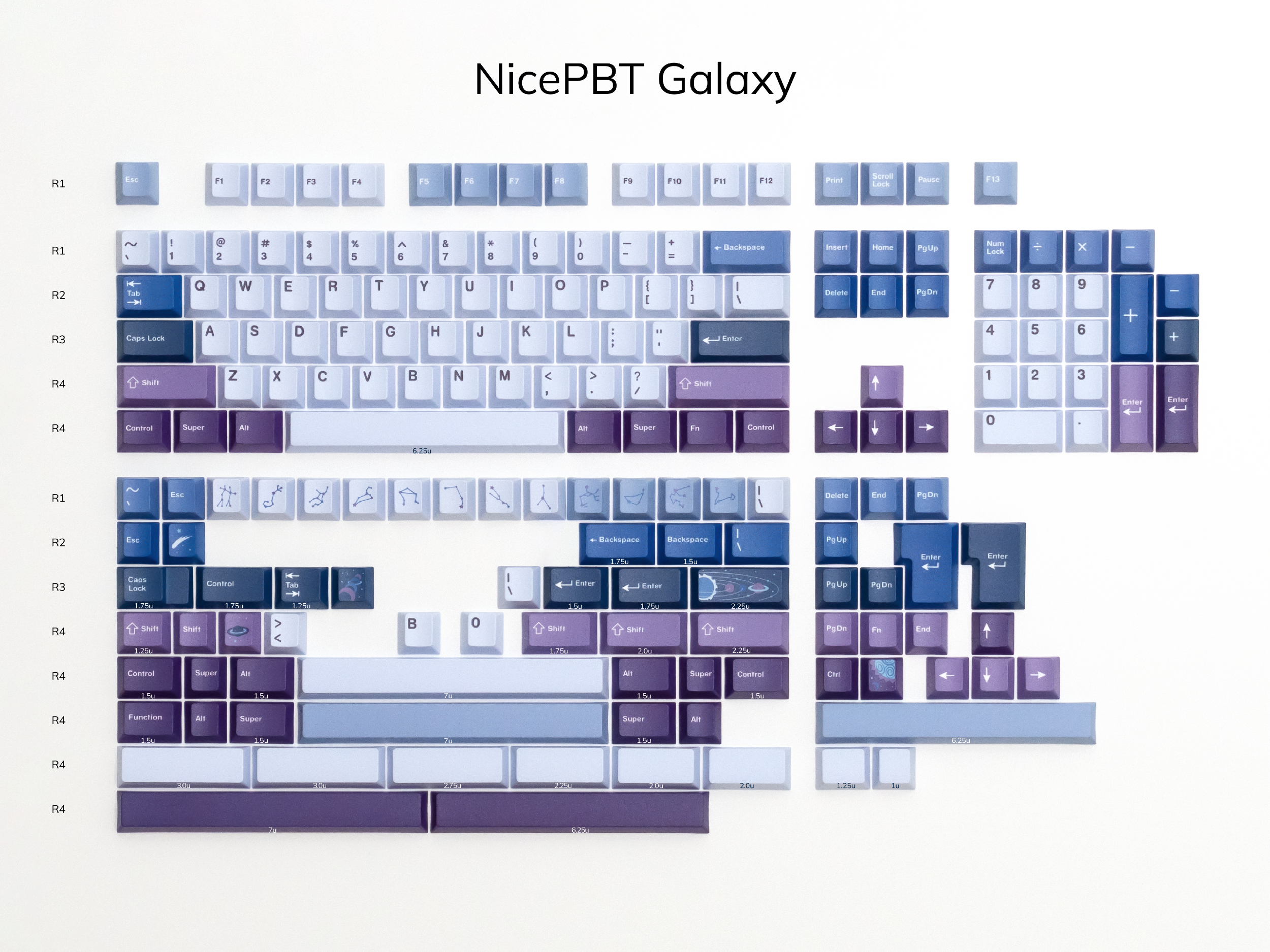 NicePBT Galaxy Keycaps