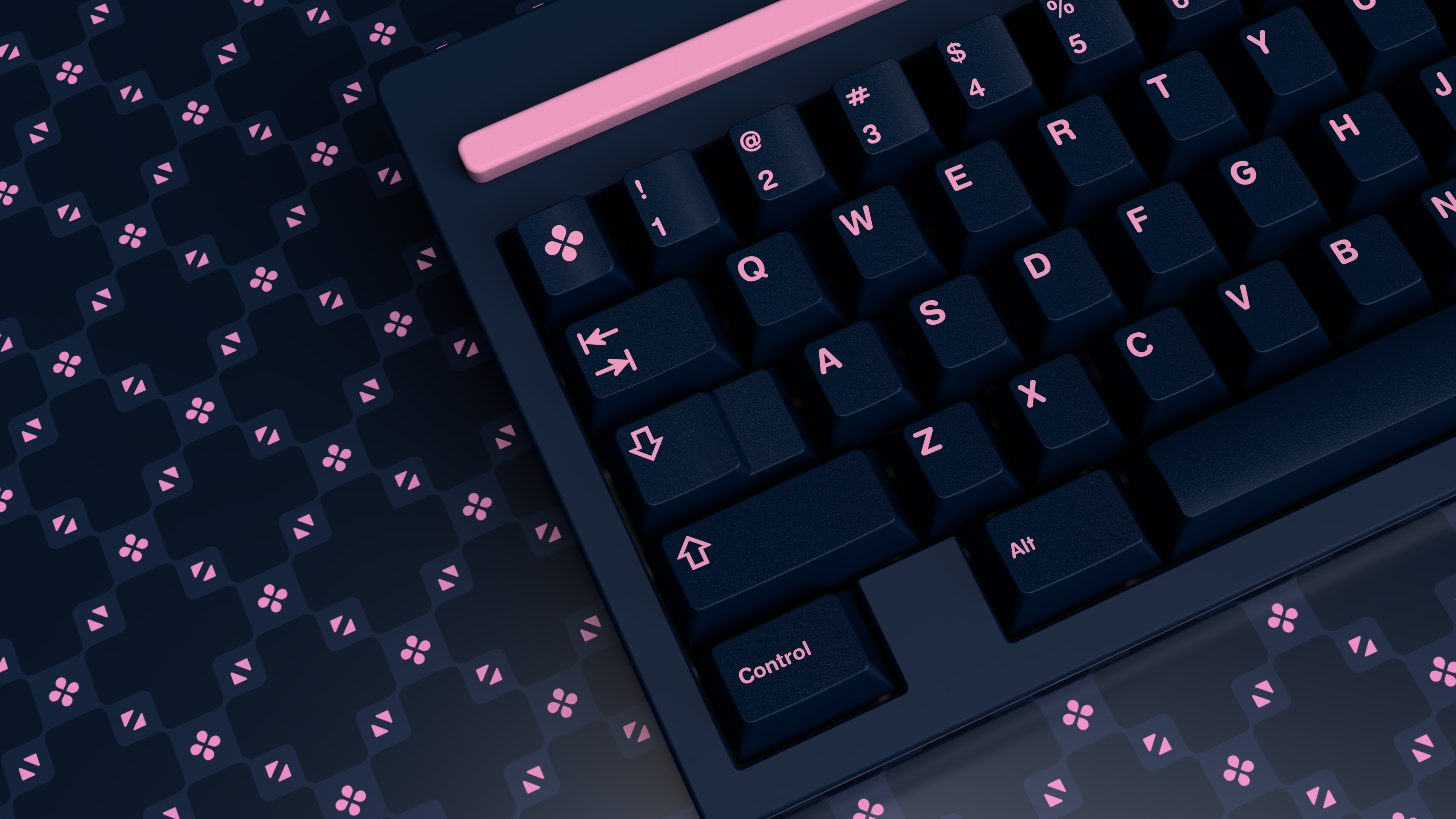 GMK Pink on Navy Keycaps