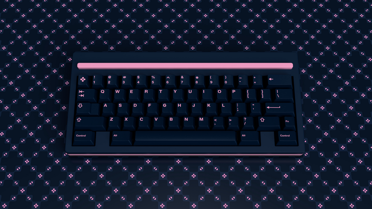 GMK Pink on Navy Keycaps