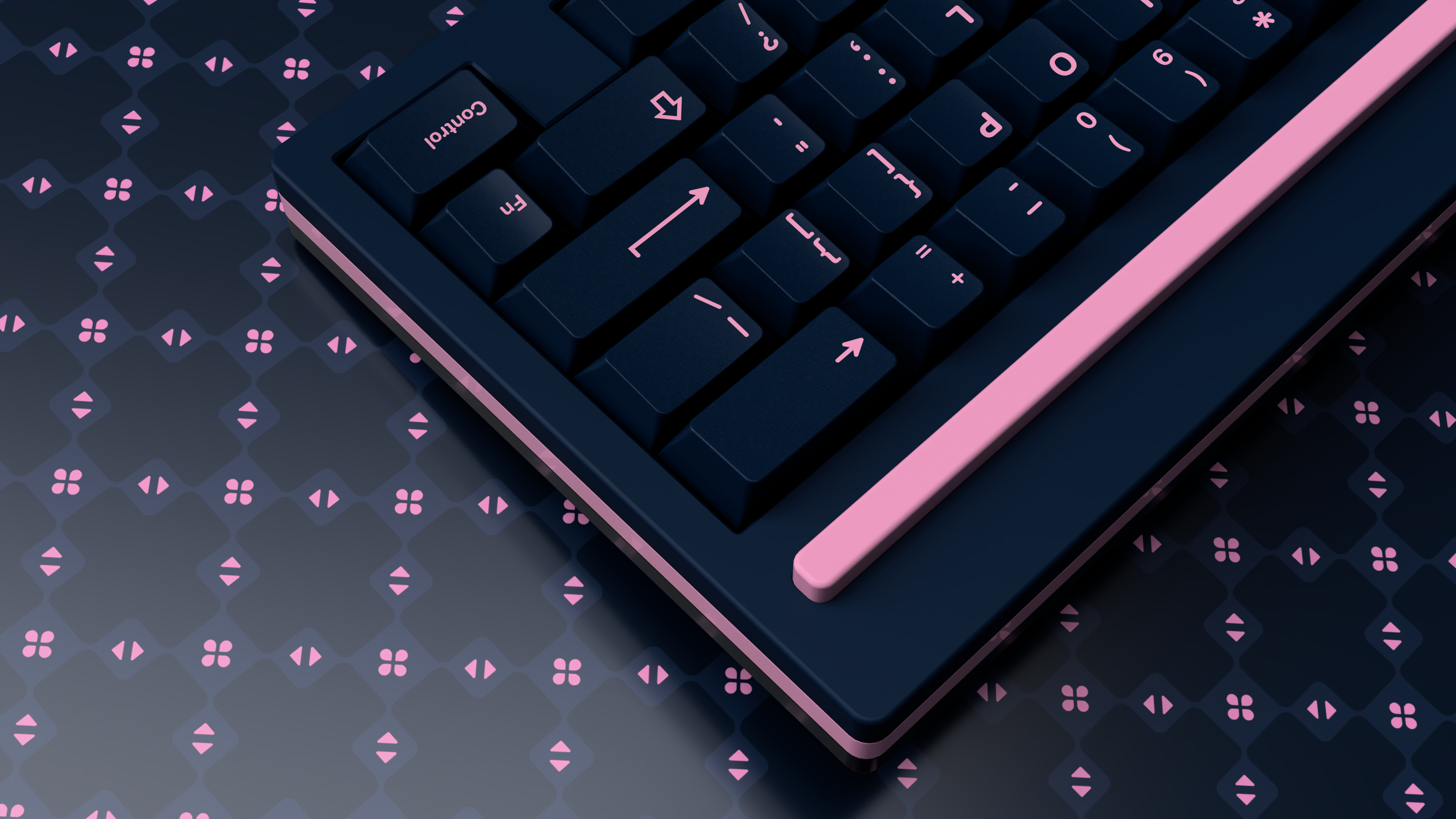 GMK Pink on Navy Keycaps